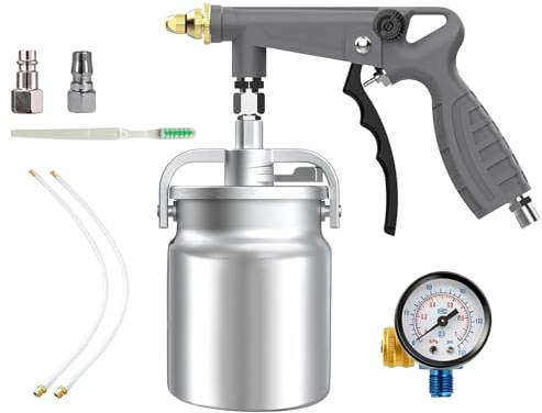 Set med skyddspistol under golvet med tryckkoppspistol med 1 000 ml aluminiumkopp, undergolvskyddssprutpistol med sugkopp och rak sprayslang manometer för gummiskydd och rostskydd