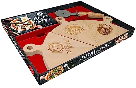 Des pizzas à la pelle !: Coffret avec 6 planches gravées, 1 roulette à pizza et 1 livret de recettes