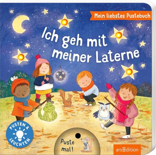 Mein liebstes Pustebuch – Ich geh mit meiner Laterne: Pusten & Leuchten | Hochwertiges Pappbilderbuch mit Pustefunktion und Licht für Kinder ab 18 Monaten