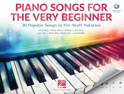 Piano Songs for the Very Beginner. 30 Popular Songs in Pre-Staff Notation. Book/Audio-Online