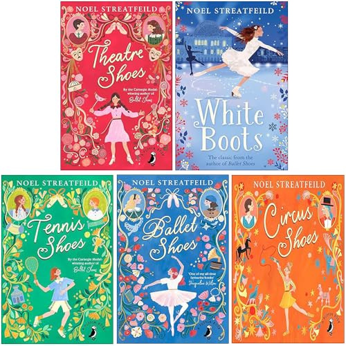 Noel Streatfeild Collection 5 Books Set (Ballet Shoes, Theatre Shoes, White Boots, Tennis Shoes, Circus Shoes)