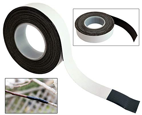 GARTENPAUL Profi Universal Veredelungsband, dehnbare dunkle Ausführung, abziehbare Schutzfolie, 19mm breit, 5m Rolle, nicht klebrig und abbaubar, Italien