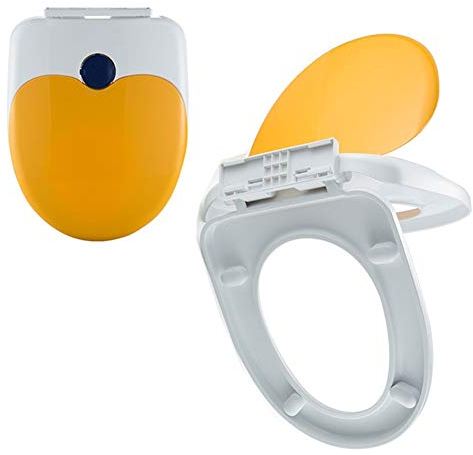 FCS Bathroom Wc-Sitz mit Absenkautomatik Antibakterieller für Erwachsene und Kinder Premium Kinder Familien Toilettendeckel Easy clean Einfache Montage, Softclose, D-Form