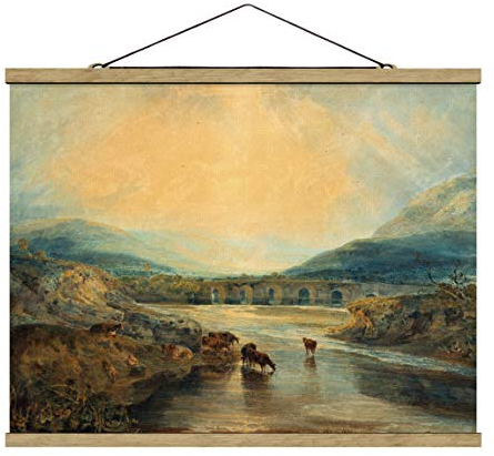 Stoffbild mit Posterleisten - William Turner - Aufklaren - 60 x 80cm Eiche