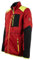 FORSBERG Strickjacke Forst Strickfleece mit Softshell Verstärkung rot neongelb gut sichtbar bequem robust hochwertig, Farbe:rot/gelb, Größe:XXL