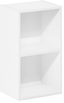 Furinno Pasir 2-Tier Open Shelf Bookcase, White
