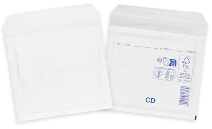 smiley pack Luftpolstertaschen Größe CD Weiß 200 x 175 mm (100 Stück) | gepolsterte Versandtaschen mit Selbstklebeverschluss für CD und DVD Versand