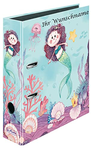 Herlitz Motivordner mit Gravur / DIN A4 / 80mm breit / Meerjungfrau