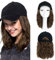 SEGO Wig Cap mit Haaren Extension mit Baseballmütze BOB Perücke Haarverlängerungen Gewellt Haarteil wie Echthaar Damen 20 cm Hellbraun