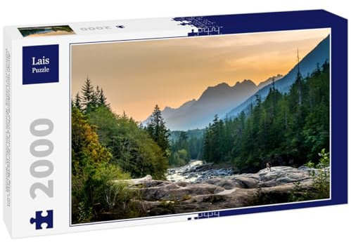 Lais Jigsaw Puzzle Sunset over the Kennedy River in Pacific Rim National Park on the west coast of Vancouver Island, British Columbia, Canada 2000 pieces