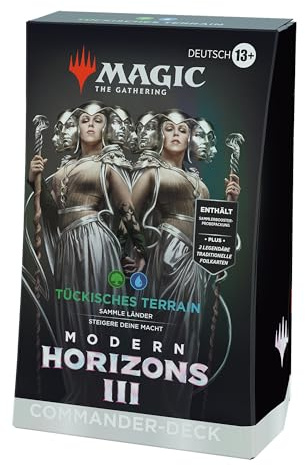 Magic: The Gathering Modern Horizons 3 Commander-Deck – Tückisches Terrain (Deck mit 100 Karten, Sammler-Booster-Probepackung mit 2 Karten + Zubehör) (deutsche Version)