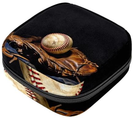 Perioden-Tasche, Aufbewahrungstasche für Damenbinden, Vintage-Baseball-Handschuhe, Sport, Tampon-Tasche für Geldbörse
