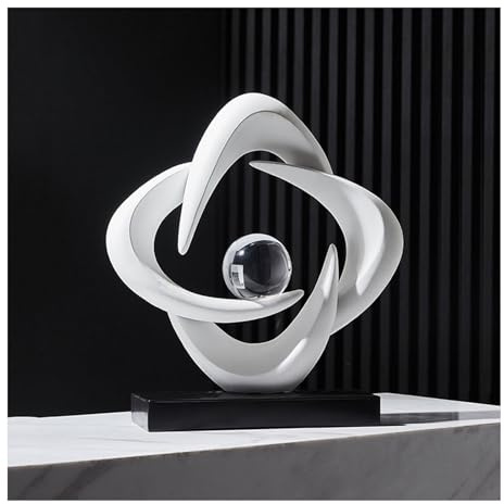 Tauzveok Modern Abstract Skulptur Deko Weiß, Wohnzimmer Tisch Dekoartikel, Schlafzimmer, Wohnung, Zimmer Deko Skulpturen, Harz Statue,White a