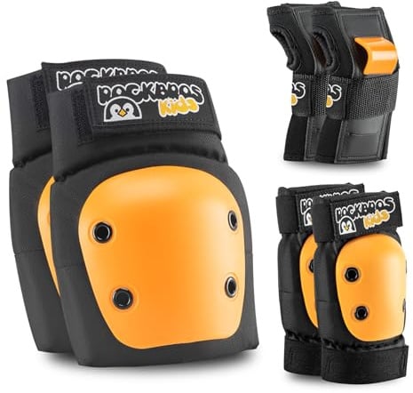 ROCKBROS Knieschoner Kinder 6 in 1 Set Handgelenkschoner Ellenbogenschützer | Skate Protektoren Schoner Inliner Knieschützer, Fahrrad Skateboard Sport für Mädchen und Jungen