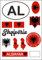 Daged Albanien Aufkleber Karte Stickerbogen - PKW Auto Motorrad Biker Flagge Fahne AK