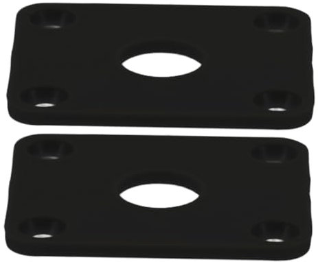 TOGEVAL 2pcs Jack Output Plate Black Bass Guitar Reinforce Socket Covers Plastic Base