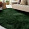 XSIVOD Flauschig Hochflor Teppich Dunkelgrün, Waschbarer Teppich 140x200 Wohnzimmer Anti Rutsch Extra Große Teppiche Schlafzimmer Weich Moderne Teppiche Matte Teppichen für Kinderzimmer
