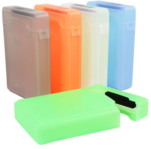 LALAFINA Caja Protectora para Disco Duro 2.5 Pulgadas 5 Unidades Plástico Duro Colores, y Estuche Almacenamiento Portátil para Hogar y Oficina