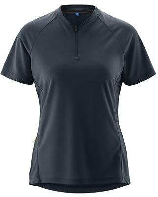Gonso SITIVO Jersey Blue W Damen, Lockeres Radtrikot für MTB & Gravel | Atmungsaktives & weiches Fahrradtrikot, Sport Oberteil mit Tasche, Perfekt für den Sommer