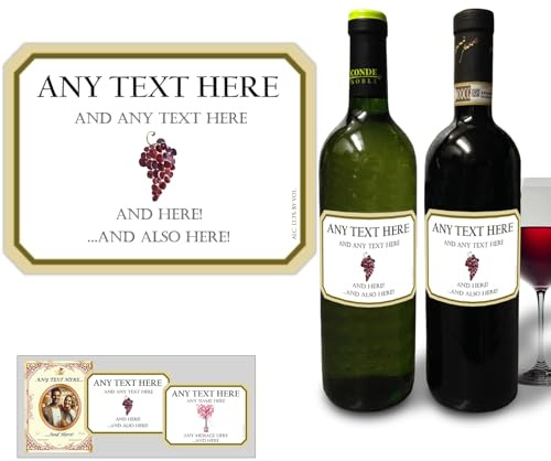 Personalised Wine Bottle Label - Any Message And Name (Type 2)