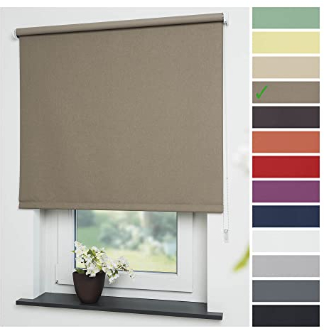 Liedeco® Rollo, Fenster Rollo, Kettenzug-Rollo / 102 x 180 cm (Breite x Höhe), caffee/Verdunkelnd, Abdunkelnd, Blickdicht/viele Farben, Größen/Breiten 60-200 cm/Variable Montage möglich