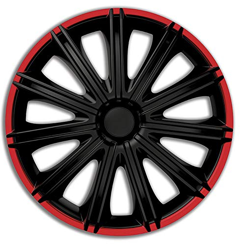 AUTO-STYLE Satz Radzierblenden Nero R 15-Zoll Schwarz/Rot