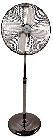 SUNTEC Ventilator Leise | Standventilator CoolBreeze 4000 | 40 cm Durchmesser, 50 Watt | Stand Fan Windmaschine Metall Chrom | für Bett, Schlafzimmer, Büro, Wohnung, Balkon, Terrasse