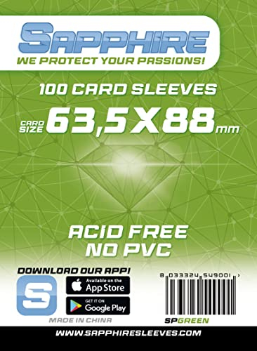 Red Glove - 100 Sapphire Sleeves Green 63,5 x 88 SPGREEN