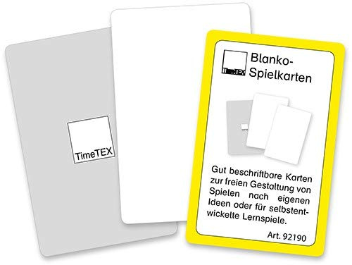 TimeTEX Blanko-Spielkarten im Etui, einseitig weiß