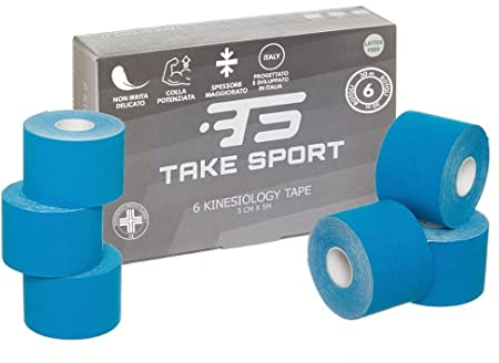 TAKE SPORT® Kinesio | sporttape | physio tape | Tape Kinesiologie | kinesiologie tape | kinesiotapes | tape kinesio | kinesio tape | kinesiotape | tapes 6 Rollen, 5 x 5 m, 95% Baumwolle, 5% Elasthan