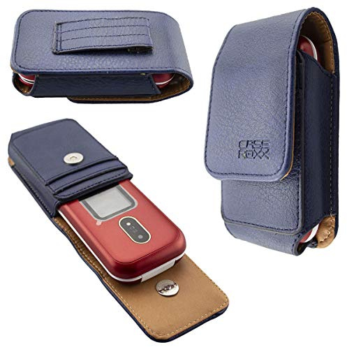 caseroxx Ledertasche mit Gürtelschlaufe für Doro 6060, Tasche (Ledertasche mit Gürtelschlaufe in blau)