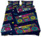 Retro Pop Eighties Boombox Radio weiches 3-teiliges Bettbezug-Set für Schlafzimmer 149,9 x 2009,9 cm, Chemisches Gewebe, mehrfarbig, California King 106 x 92 20 x 36 in