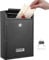 Trintion Letter Box 32 x 21.5 x 8.5cm Post Box Wall Mounted Steel Mail Box Parcel Delivery Box Lockable Letter Weatherproof Post Box with 2 Keys Stylish Letterbox for Keep Your Mail Safe (Black)