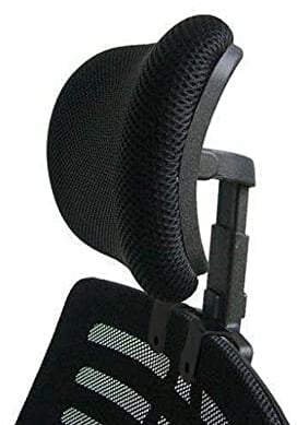 Cingc Verstellbare Kopfstütze für Bürostuhl, Drehgelenk, Nackenstütze und Rückenstütze für ergonomischen, hohen Drehstuhl, Chefsessel, schwarz, 3,0 cm Befestigungsclips