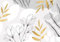decomonkey - Papier Peint Panoramique Plante 200x140 cm - Décoration murale moderne – Tapisserie décorative pour chambre salon - Géométrie nature plantes feuilles minimalisme fleurs doré
