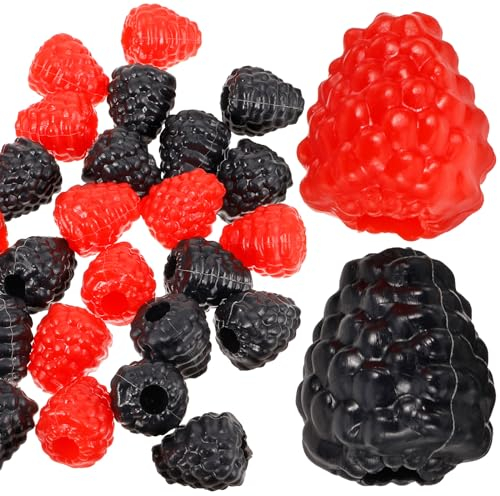 Garneck 40 Stücke Himbeere Künstlich Lebensechte Beeren Himbeere Deko Gefälschte Obst Simulation Kunstpflanze Fotografie Kunstobst Plastikobst Künstliches Obst Display