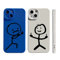 EUUOG Lot de 2 Coques pour iPhone 13, Coque Souple Antichoc en Silicone Souple, Motif Mignon (Bleu et Blanc)