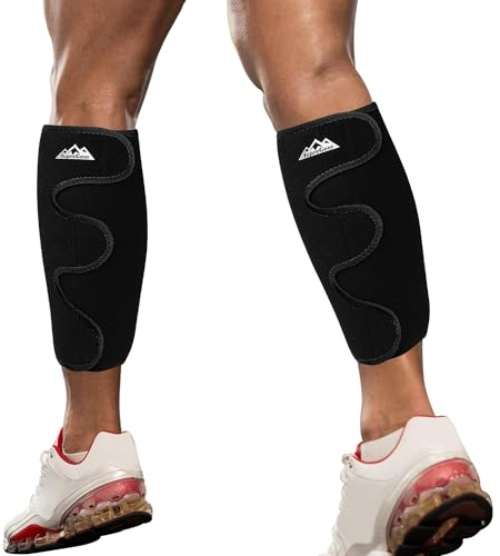 supregear Soporte para Pantorrillas, Paquete de 2 Férula de Espinilla Compresión Hombres Mujeres Envoltura de Pantorrilla Ajustable Manga para Hinchazón Muscular Entrenamiento de Senderismo