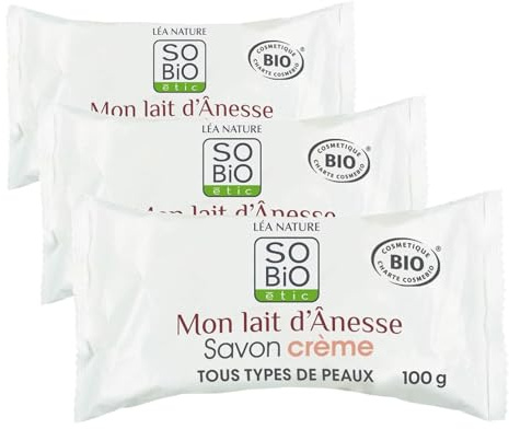 So'Bio étic - Savon crème, Mon Lait d'Ânesse 100g (Lot de 3)