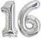 Vthoviwa 32 Zoll Luftballon Zahlen 16/61 silber, Number Luftballon 16/61. Geburtstag Foil Ballon, 0123456789,10-19,20-25,30,40,50,60,70,80,90, Folienballon 16/61 Party Dekoration