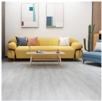 FLOREXP Vinyl Bodenbelag,Peel und Stick Bodenfliesen Selbstklebende Bodenfliesen,2 mm 18pcs Feuerschutz,für Küche Wohnzimmer Bodenplatte(2.51m²,Grauer Mond)