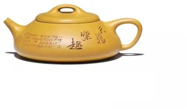 Bollitore da Viaggio Vaso di argilla viola Vaso inciso a mano Sezione dorata Set da te in argilla Teiera for la casa Mestolo Bollitore for sala da te for la casa Teiera Verde