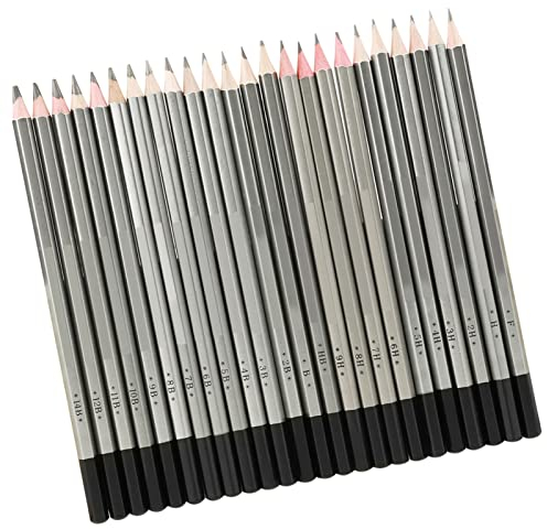 TYCIONG 5h Skizzierstift Drawg 25×12×2 24 Stück Sketch Art Graphit Zeichenstift Ungiftiger Farbstift 9h-14b 14b Bleistift Drawg