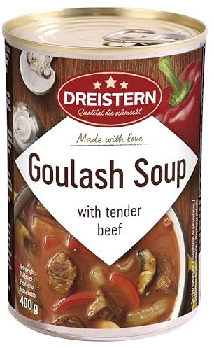 DREISTERN Sopa de Gulash de Ternera, plato preparado, delicioso gulash en lata reciclable, carne tierna, calidad que sabe bien