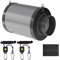SunStream Filtro ai carboni attivi, 150 mm x 400 mm, per Grow Tent, nero, prefiltro in Australian Virgin Charcoal, filtro al carbonio per coltivazione indoor, ventilatori in linea e tenda da crescita