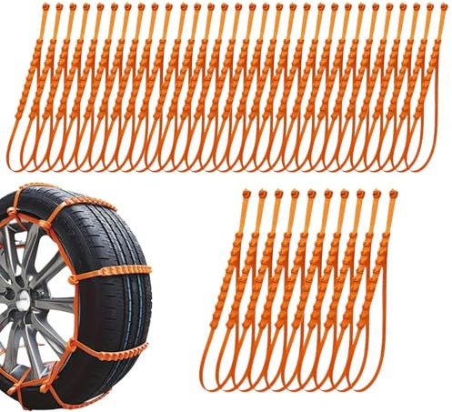 40 cadenas de neumáticos con cremallera, cadenas de nieve antideslizantes ajustables para coche, cadena de neumáticos de nieve, cadena antideslizante para coche, SUV, camionetas