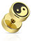 Paula & Fritz® Fake Plug aus Edelstahl Chirurgenstahl 316L vergoldet Ying Yang...