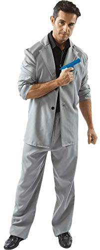 ORION COSTUMES Men's Black & Grey Florida Detective 80s TV Fancy Dress Costume