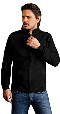 Doppel-Fleece Jacke Herren, Schwarz-Hellgrau, XL