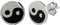 Serebra Jewelry Yin Yang Ohrstecker Ohrringe aus 925 Sterlingsilber Damen Frauen